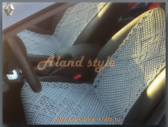 Заказать серые плетеные накидки на кожаные сиденья автомобиля